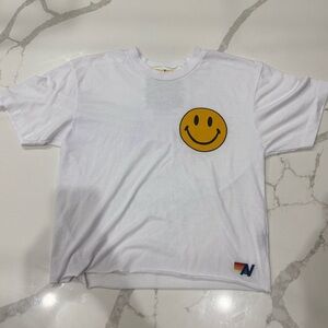 BRAND NEW!!!!! Aviator Nation White and Yellow Smiley Face Tee